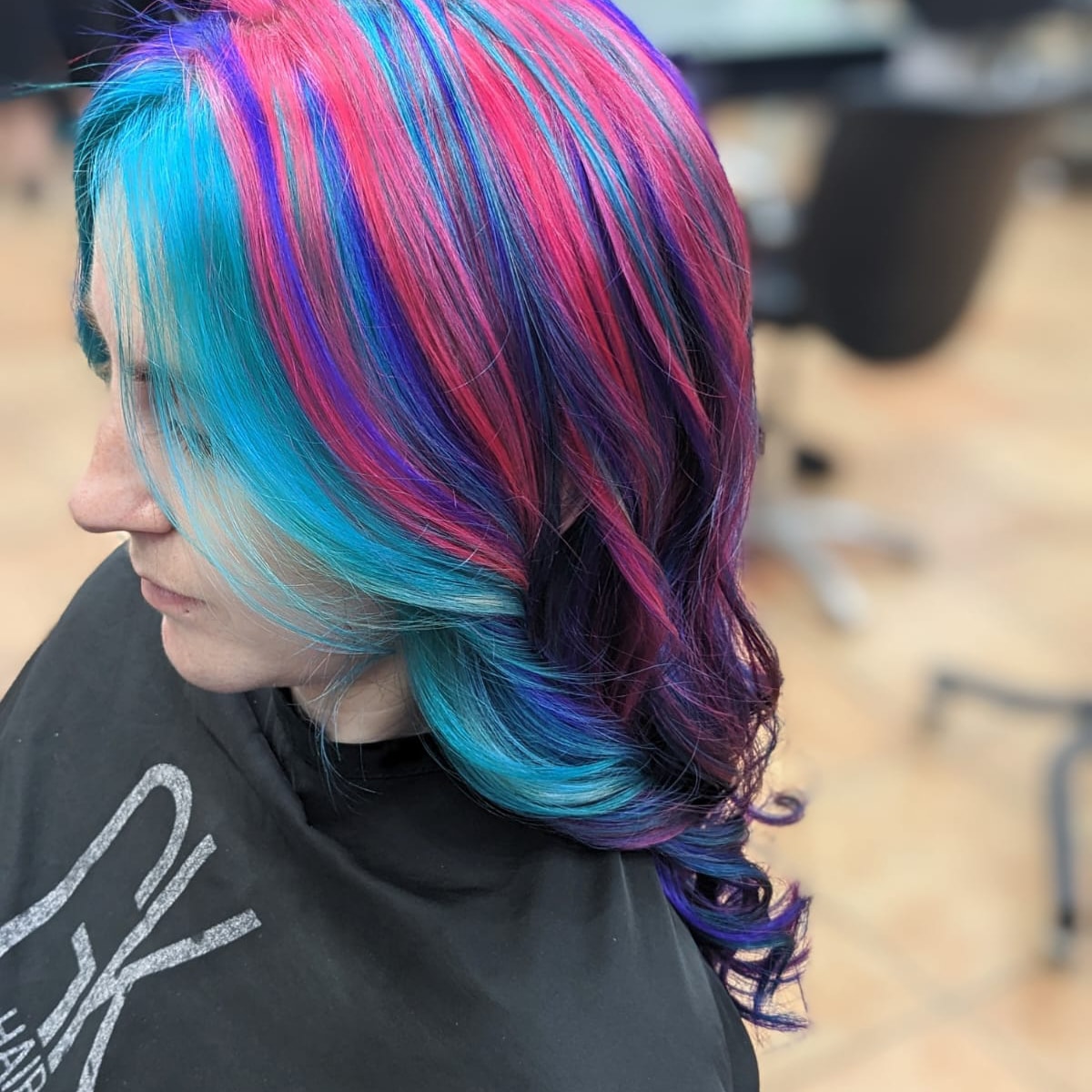 Bright Blue and Pink Hair Colour — Hair Salon in Darwin, NT